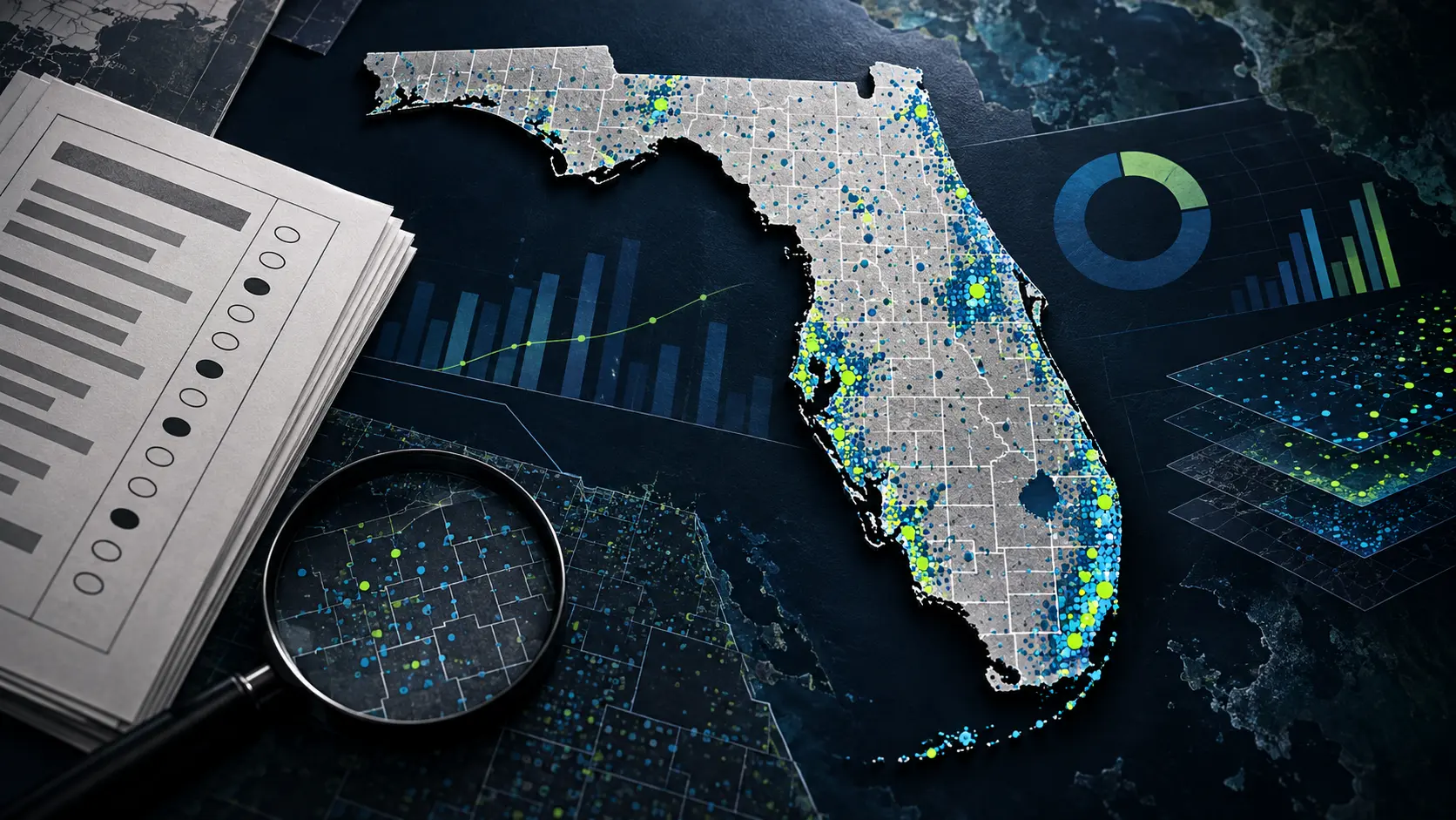 Florida map, ballot and certified election-result analysis