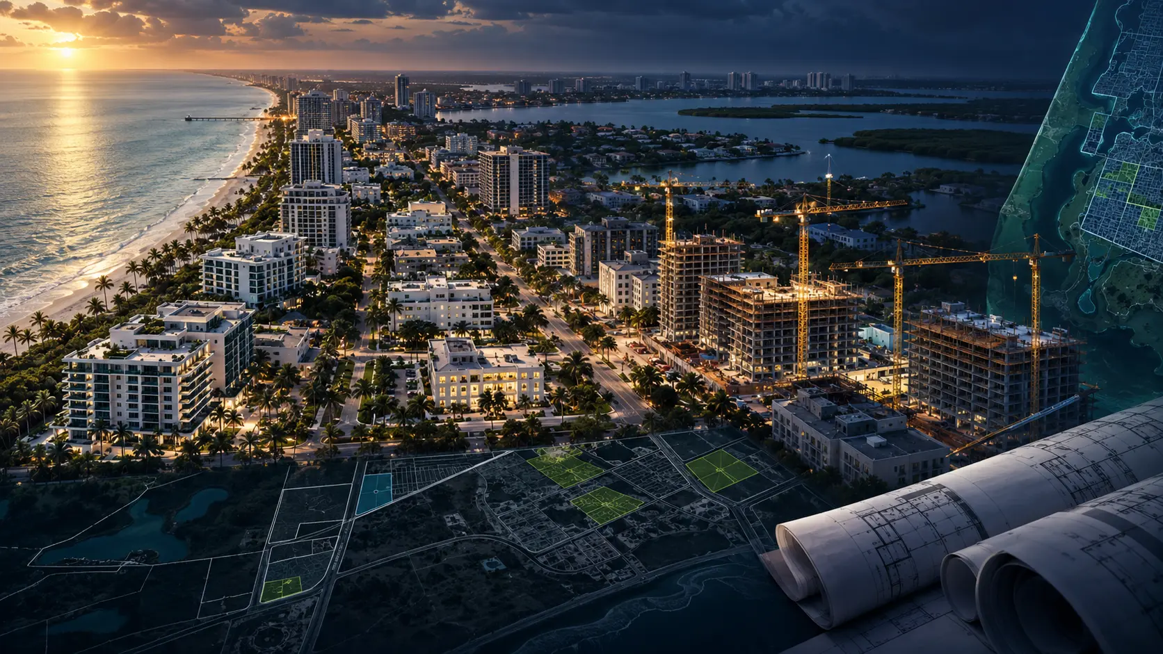 Naples development and construction record with map overlays